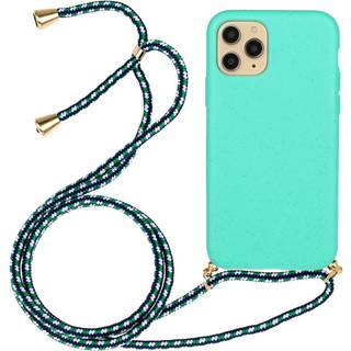 iPhone 15 Pro Fleksibelt Plastik Bagside Cover m. Snor / Strop - Turkis