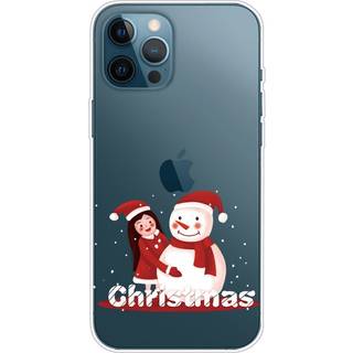 iPhone 13 Pro TPU Plast Julecover - Merry Christmas - Pige & Snemand