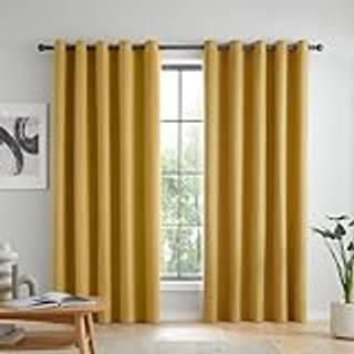 Catherine Lansfield Catherine Lansfield Yellow Wilson Thermal Blackout Lined Eyelet Curtains