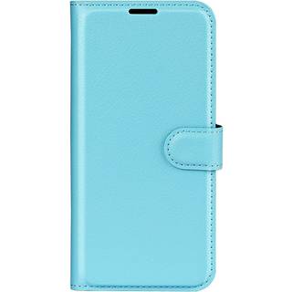 iPhone 15 Pro Litchi Læder Flip Cover m. Pung - Blå