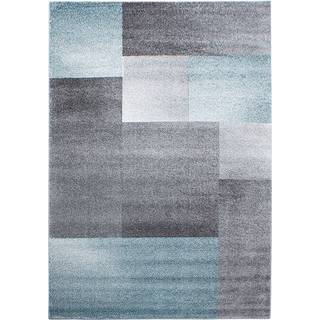Lucca Kortluvet tæppe Ternet - Blå - 140x200