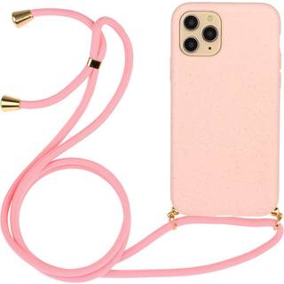 iPhone 15 Pro Max Fleksibelt Plastik Bagside Cover m. Snor / Strop - Pink