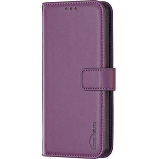 Motorola Moto G34 Blankt Læder Flip Cover m. Pung - Lilla