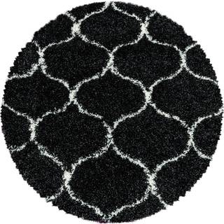 Salsa Rund Shaggy tæppe Skandinavisk - Antracit - 120x120 (Rund)