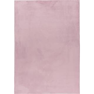 Pouffy Shaggy tæppe Ensfarvet - Rosa - 160x230