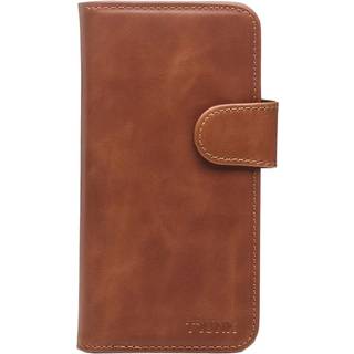 iPhone 13 Trunk 2-i-1 Ægte Læder Flip Cover m. Pung - Brun