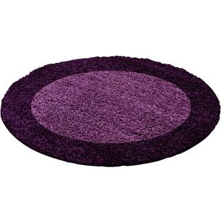 Life Rund Shaggy tæppe Ramme - Lilla - 160x160 (Rund)