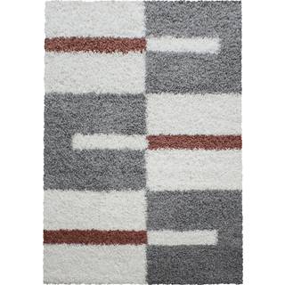 Gala Shaggy Tæppeløber Ternet - Terra - 60x110 (Løber)