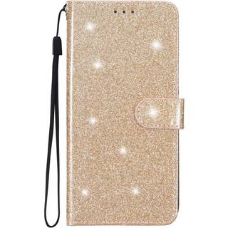 Samsung Galaxy S24+ (Plus) Læder Cover m. Pung & Strop - Glimmer - Guld