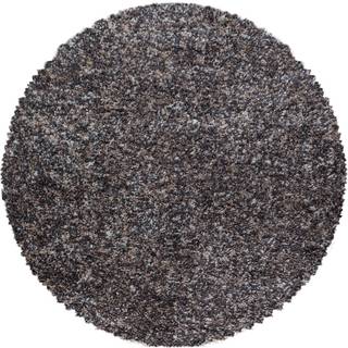 Enjoy Rund Shaggy tæppe Plettet - Brun - 160x160 (Rund)