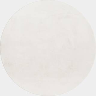 Pouffy Rund Shaggy tæppe Ensfarvet - Creme - 160x160 (Rund)