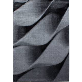 Parma Kortluvet tæppe Abstrakt Bølge - Sort - 280x370