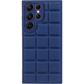 Samsung Galaxy S24 Ultra Fleksibelt Plastik Bagside Cover m. Jakke Tekstur - Blå