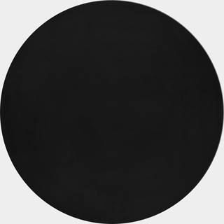 Pouffy Rund Shaggy tæppe Ensfarvet - Sort - 200x200 (Rund)