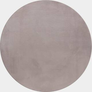 Pouffy Rund Shaggy tæppe Ensfarvet - Beige - 160x160 (Rund)