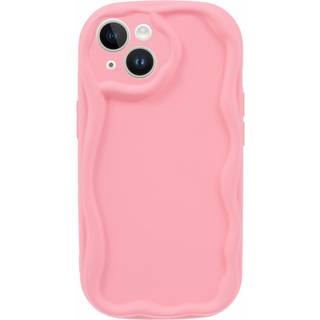iPhone 13 Fleksibelt Plastik Bagside Cover m. Bølget Kanter - Pink