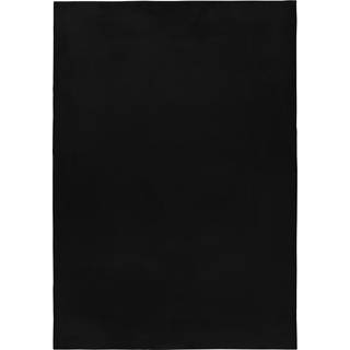 Pouffy Shaggy tæppe Ensfarvet - Sort - 200x290