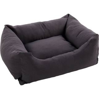 Hundeseng Panama rektangulær Mørk grå med aftageligt betræk, størrelse 50×40×18 cm