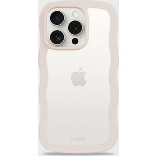 Holdit iPhone 14 Pro Max Wavy Cover - Light Beige / Transparent