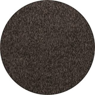 Nizza Rund Kortluvet tæppe Ensfarvet - Brun - 200x200 (Rund)
