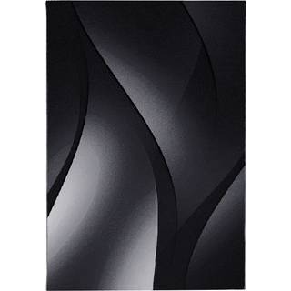 Plus Kortluvet tæppe Bølge - Sort - 140x200
