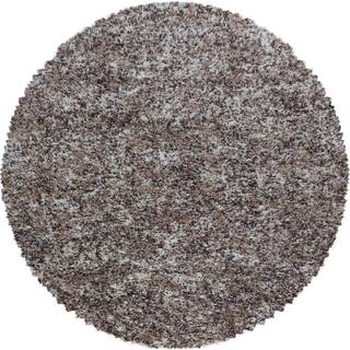 Enjoy Rund Shaggy tæppe Plettet - Beige - 200x200 (Rund)
