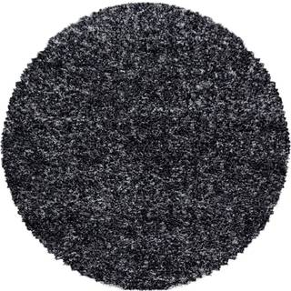 Enjoy Rund Shaggy tæppe Plettet - Antracit - 200x200 (Rund)