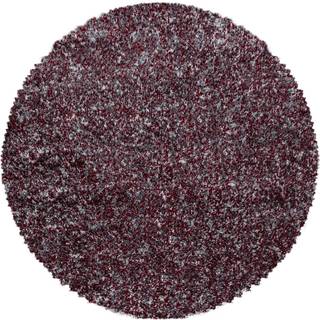 Enjoy Rund Shaggy tæppe Plettet - Rød - 80x80 (Rund)