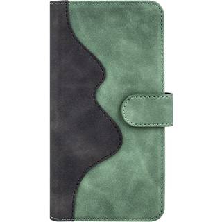 iPhone 15 Pro Max Multifarvet Flip Læder Cover m. Pung - Sort / Grøn