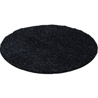 Life Rund Shaggy tæppe Ensfarvet - Antracit - 160x160 (Rund)