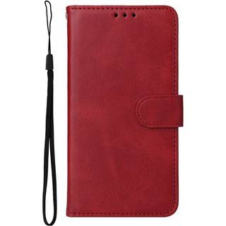 Xiaomi Poco F4 Læder Flip Cover m. Pung & Strop - Rød