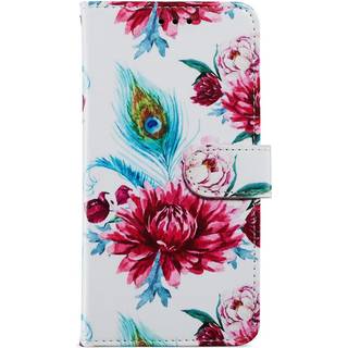 Samsung Galaxy A35 (5G) Læder Flip Cover m. Pung og Strop - Påfugl / Blomster