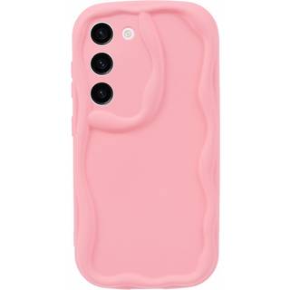 Samsung Galaxy S22 Fleksibelt Plastik Bagside Cover m. Bølget Kanter - Pink