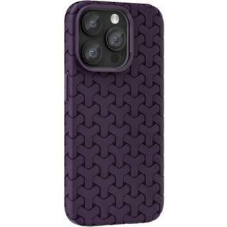 iPhone 15 Plus Fleksibelt Plastik Bagside Cover - Flettet Tekstur - Lilla