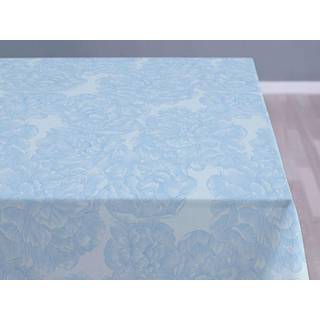 Damaskdug fra SØDAHL - MODERN ROSE LINEN BLUE RUND Ø160 cm.