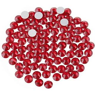 Peradsland 1440 stykker flad ryg krystal rhinestones rundt perler 1,3 mm-6,5 mm mørk siam (SS8 (2,3-2,5 mm))