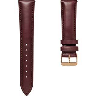 24mm Mørkebrun Urrem i Læder med Rosenguldfarvet Spænde – Quick Release