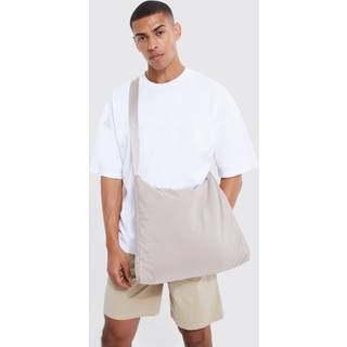 Mens Taupe Cross Body Nylon Bag