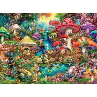 Buffalo Games - Aimee Stewart - Merry Mushroom Village Picnic - 1000 Piece Jigsaw -puslespil til voksne, der udfordrer puslespil perfekt til spil