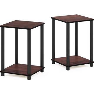Furinno Turn-N-Tube End Side Night Stand/Bedside Tabel 2 Tier Dark Cherry