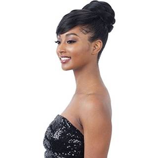 Twisted Bun Bang (2 m?rkebrun) - Freetress Equal Synthetic Bun & Swoop Side Bang
