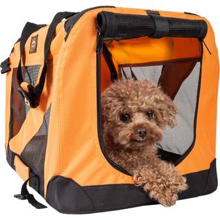 Pet Life '360 Vista View' Zippered Soft Folding sammenfoldelig holdbar metal indrammet k?ledyr Hund kasse hus Carrier Stor orange