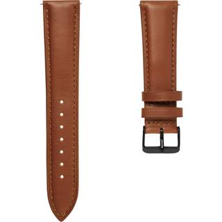 24mm Lysebrun Urrem i Læder med Sort Spænde – Quick Release