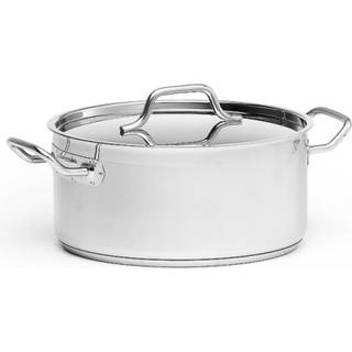 Lav kedel i rustfrit stål, med låg - Patina - 8 liter