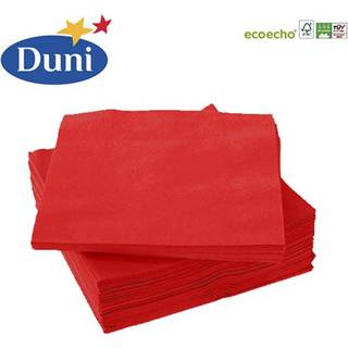 50 stk. Røde Duni Frokostservietter - Gennemfarvet 3-lags Tissue 33 cm