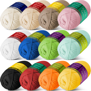 Bl?dt garn til h?kling-h?klet og strikgarn begyndergarn med let at se sting 12 x 50 g-1200 meter amigurumi garn bomuld-nylon blanding tshirt yarn