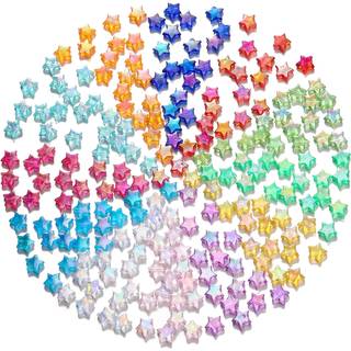 St.Kunkka 600 pcs Akrylstjerneperler til smykker, der fremstiller h?ndv?rk DIY 12 Blandede farver l?se perler Klare akryl AB farver Star Spacer p