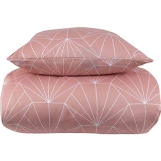Sengetøj king size - 240x220 cm - Vendbart design i 100% Bomuldssatin - Hexagon peach - Sengesæt fra By Night