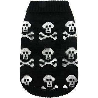 Strikket Hundetrøje - Black Skull / Størrelse 20