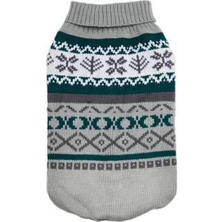 Strikket Hundetrøje - Grey Fair Isle Vintage / Størrelse 20